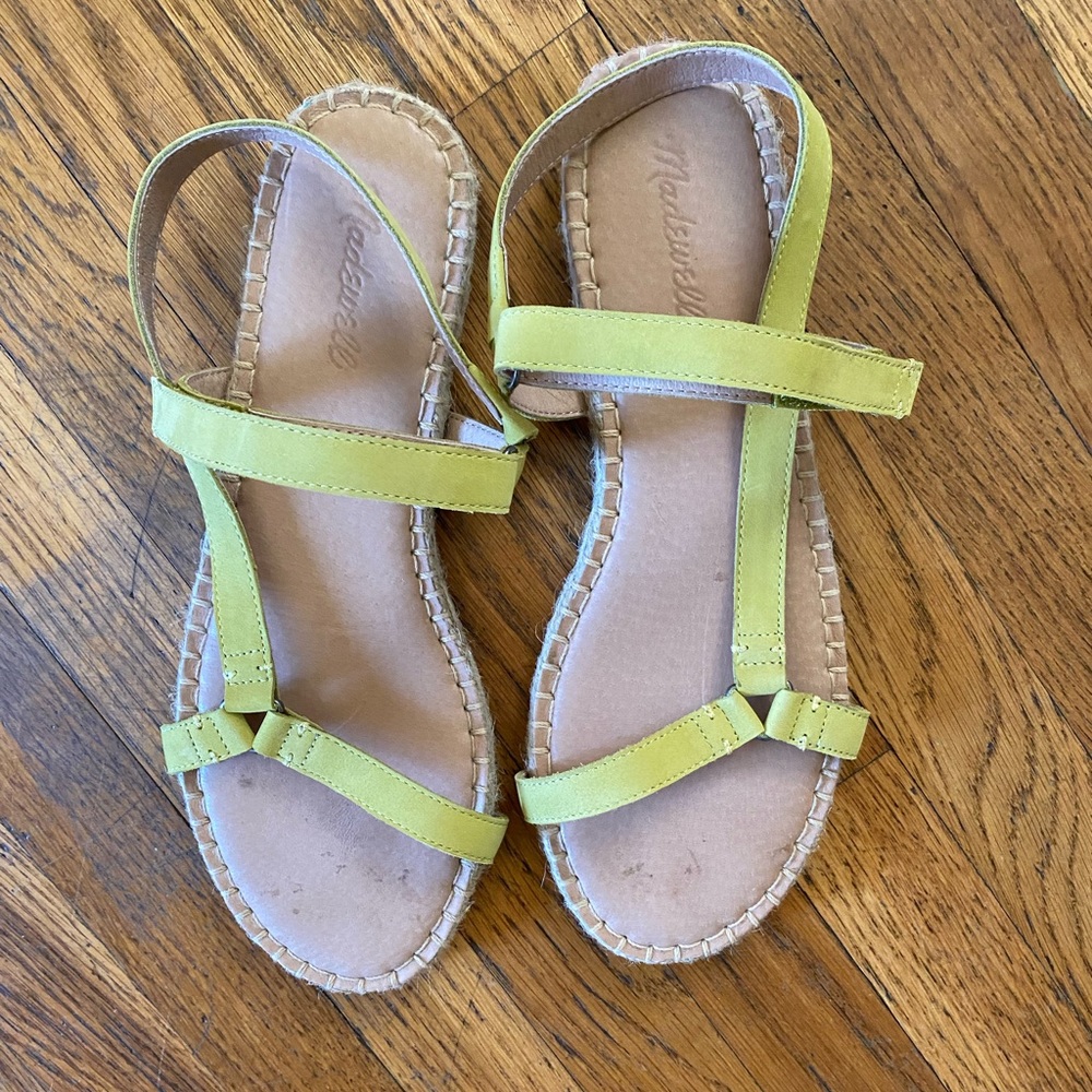 Madewell espadrille sandal in chartreuse size 10